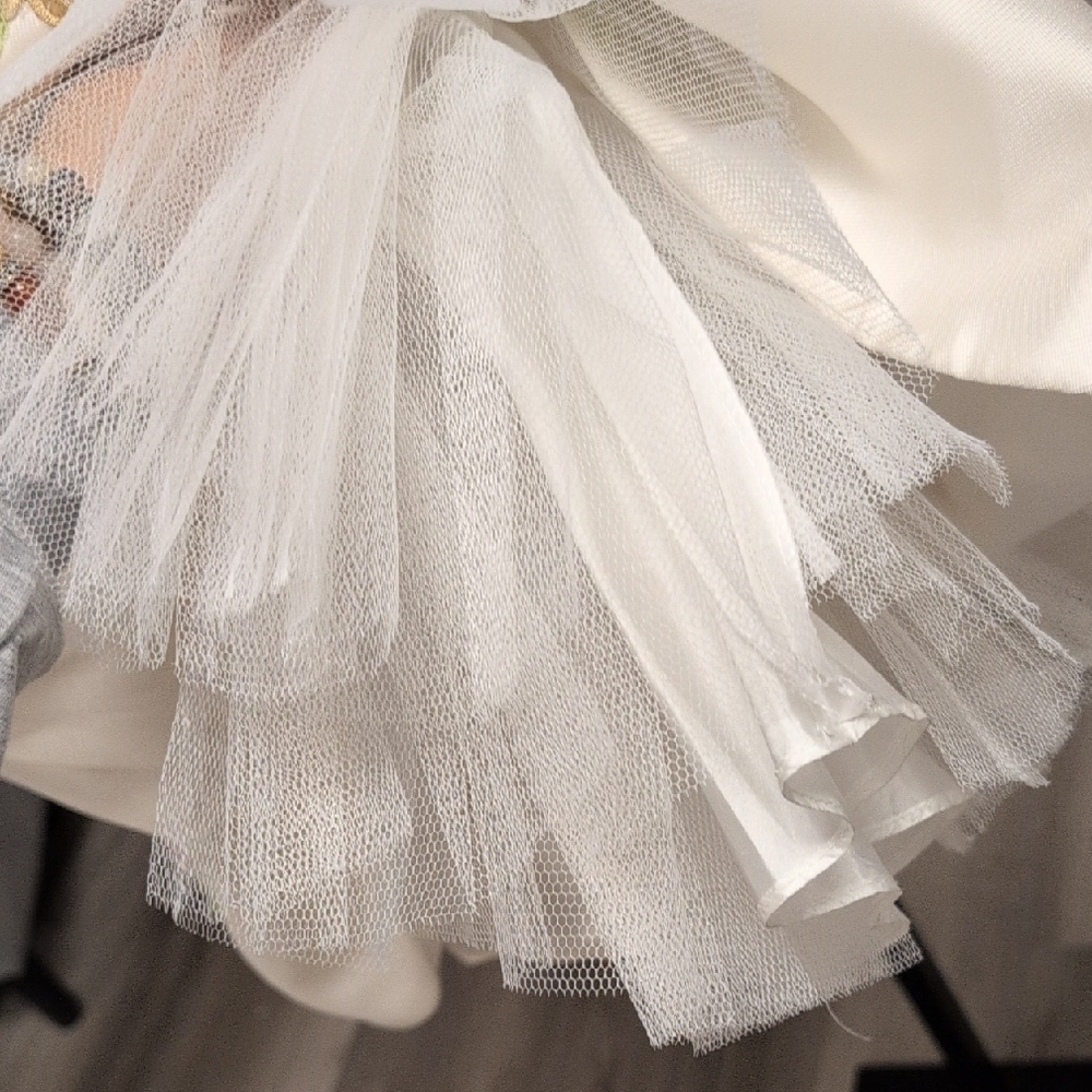 Jovani Ivory Dress with Pink and Green Floral Design - Picture 8 of 11